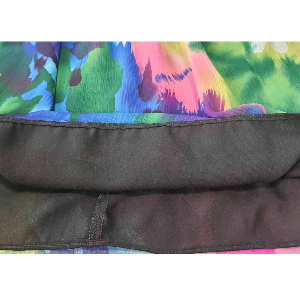Lane Bryant Womens 18 Multicolor Abstract Watercolor Draped Neck Sleeveless Top - Picture 7 of 9